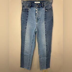 Pac Sun High Rise Straight Two-Tone Blue Jeans size 25